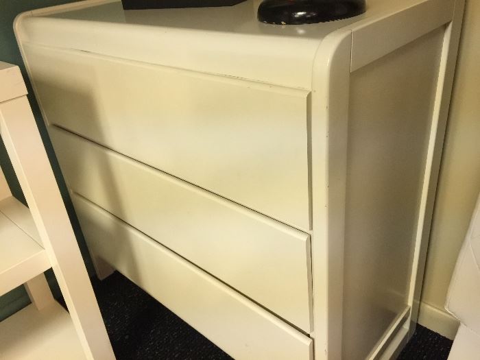 3 Drawer White Laminate Dresser