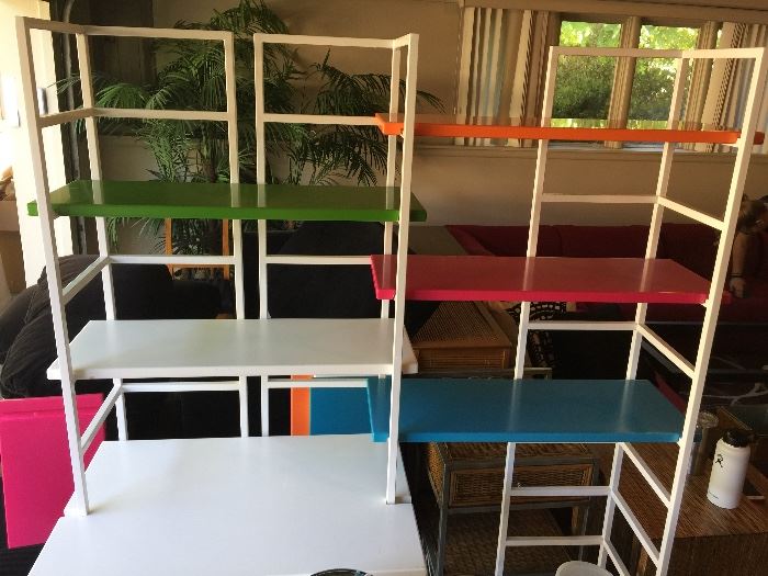 141. Container Store Wall Desk w/ Shelving (3 Supports, 1 Desk Top, 10 Shelves)