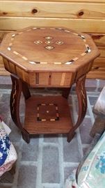 hand-crafted inlaid table