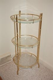 Brass 3 tiered glass shelf