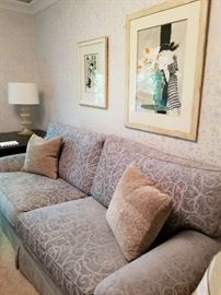 Pale Blue Sofa (sleeper), skirted 	90w x 40d x 37h (20sh)