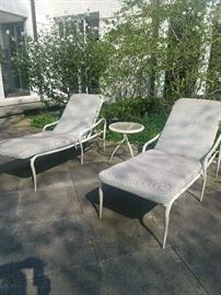Pair of Chaise Lounge Chairs	79long x 25w x 44h (18sh)