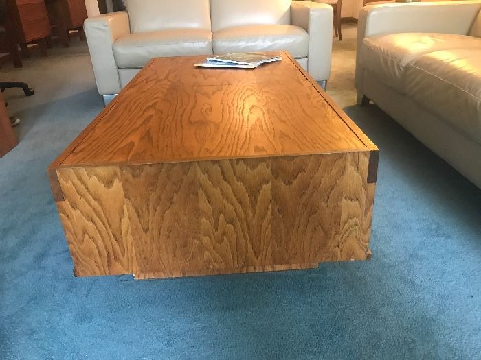 Large handmade coffee table with interesting area for cushions.