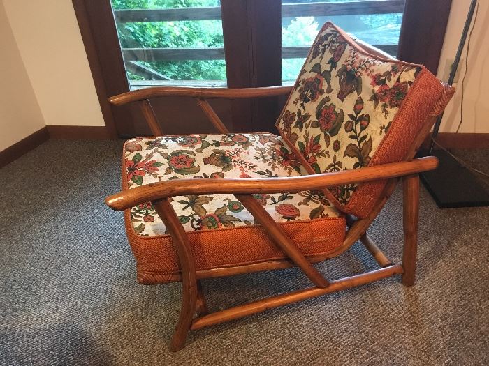 Really cool Mid Century Rattan Chair with reversible cushions. 