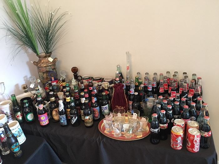 Vintage Coca Cola, Pepsi and Beer Bottle Collection + more