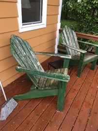 wooden Adirondack chairs