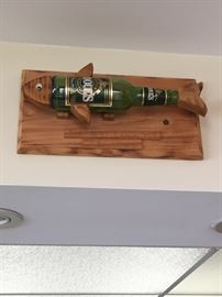 unique beer "fish" plaque, wooden