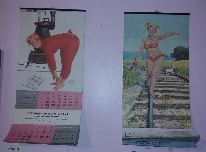 vintage Hilda pin up calendars