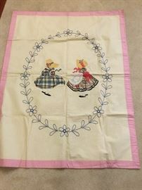 Gorgeous baby quilt never used.  Appliqué and embroidered.  