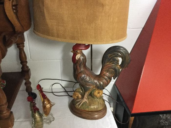 Vintage chicken lamp