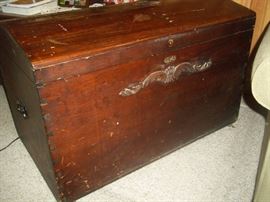 brass / wood trunk