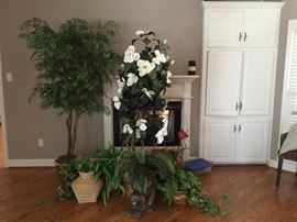 Greenery in baskets and trees - artifical