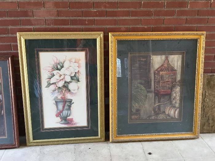 Lots of beautiful framed pictures and art