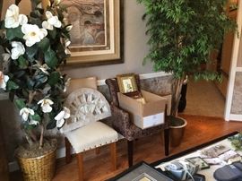 Chairs, more greenery and decor