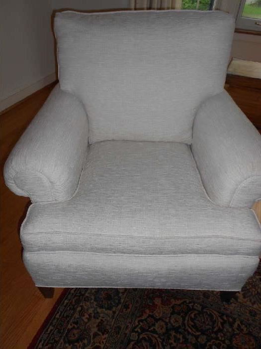 Pair of these white chairs plus matching ottoman