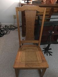 Vintage Straight Chair w/Rattan Bottom