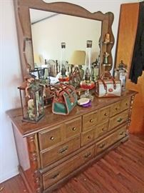 Triple dresser and large mirror