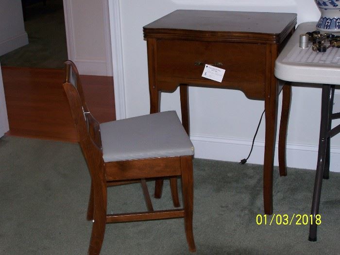 Sewing Machine and separate Stool