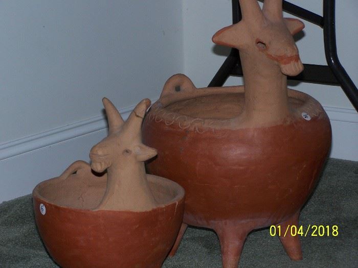 small and large Planters (I believe they are Goats)