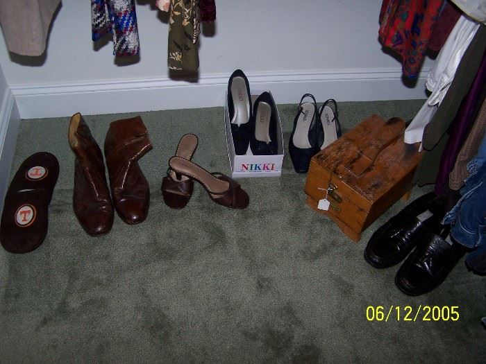 more ladies , man;s dress Boots size 13, Shoe polishing Box