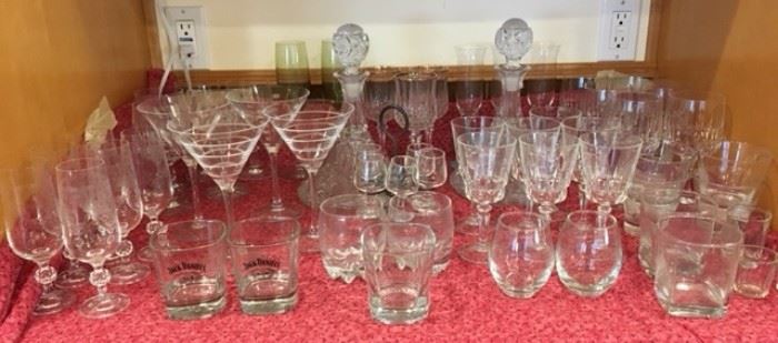 Glassware including crystal decanters and glasses