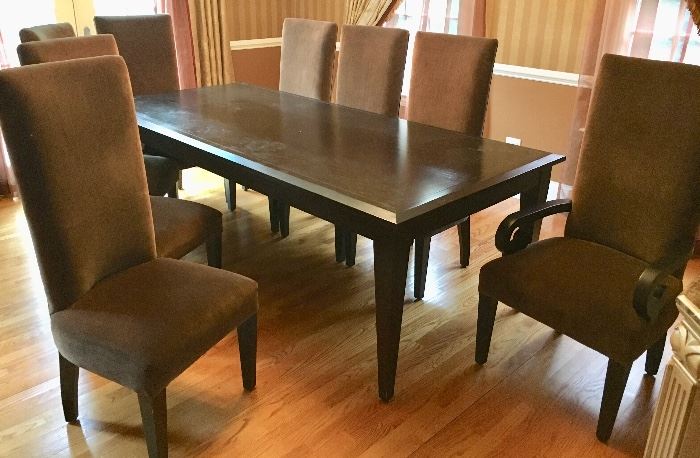 Rectangle dining table with 8 chairs