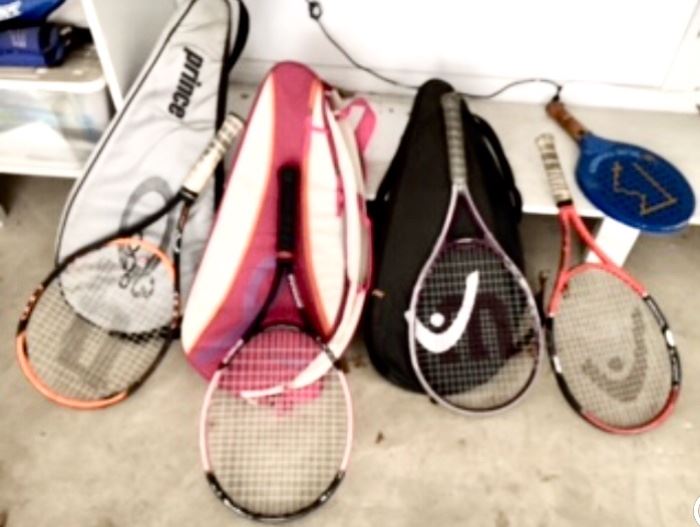 Prince & Wilson adult & Radical Junior tennis racquets. 