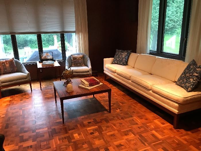 Reoval Coffee and End Table, Midcentury Sofa