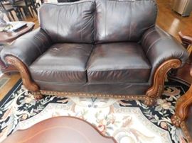 Leather Love Seat 