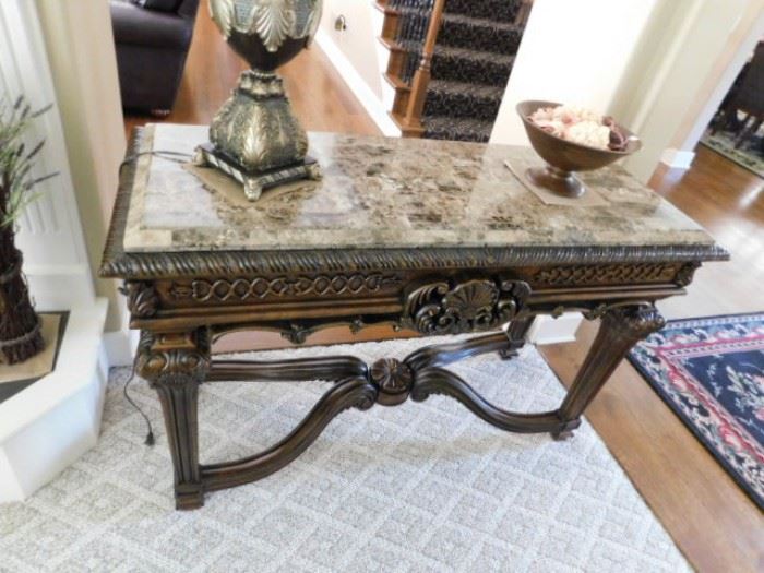 Layered Stone Entry Table  4"6 foot by 3 foot 