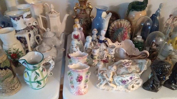 Antique porcelain figurines and more