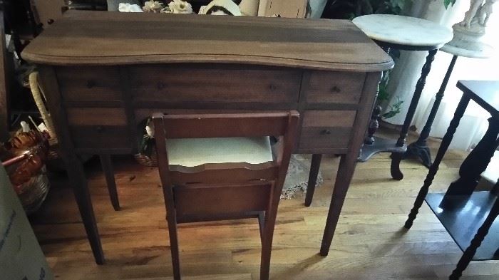 Antique desk with chair