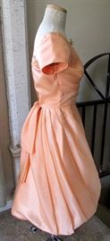 1950's Apricot Satin Party Dress 