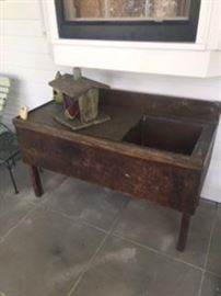 CA. 1890'S HANDMADE COPPER LINED DRY SINK FROM A NEW BRAUNFELS, TX HOME