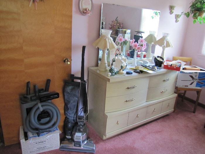 Kirby G4 with all the attachments including the carpet shampooer  The dresser for the Bassett Mid-Century Modern set