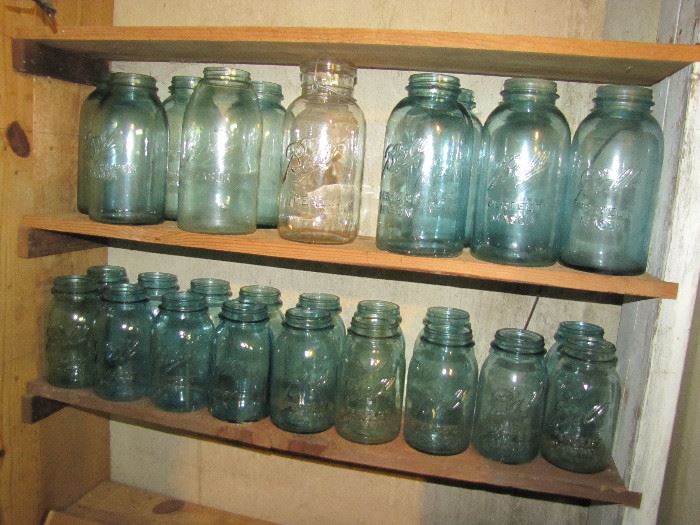 Blue canning jars