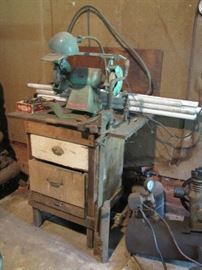 Bench Grinder with a Steam Punk light