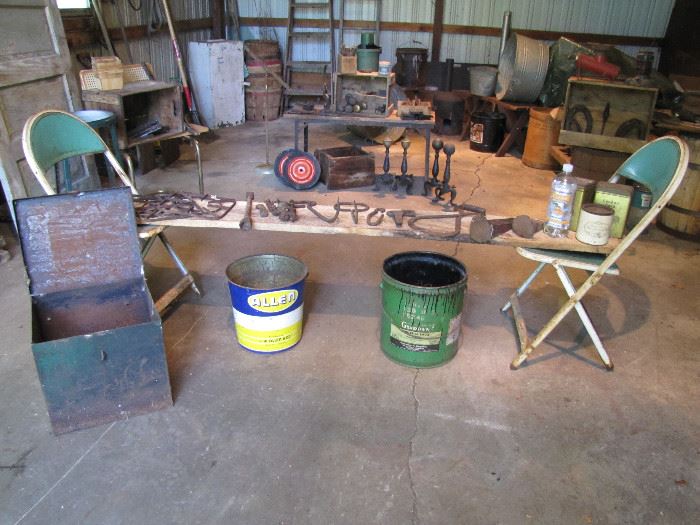 Some of the items in the second room of the barn