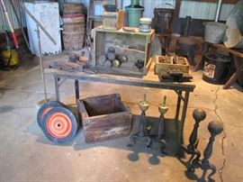 More crates, antique door hardware, Skeleton key plates door nobs, hinges and door stops