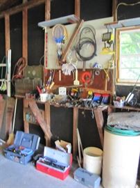 The work bench in the garage