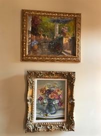 Vase of Flowers by Betty Mitchell    and Wisteria on Patio by Seraphina