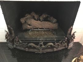 Cast iron fireplace fender