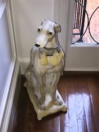 Cement Greyhound statue