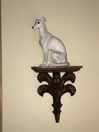 wall sconces with decorative porcelain dogs