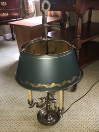antique tole lamp