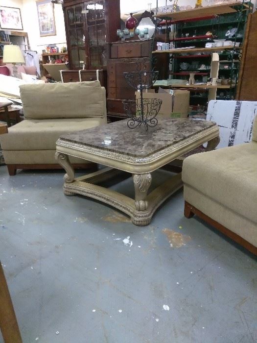 Stunning marble top square coffee table