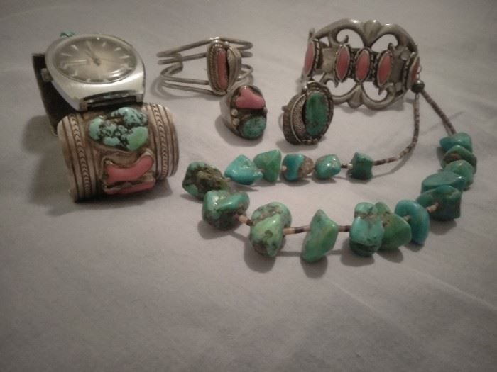 Stunning Navajo old pawn and custom jewelry.... Just a few pieces from a lifelong collector that we will offer throughout the summer series!