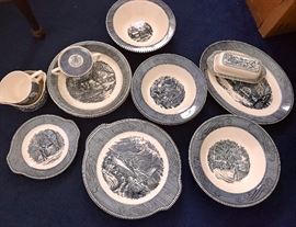 many assorted blue & white sets