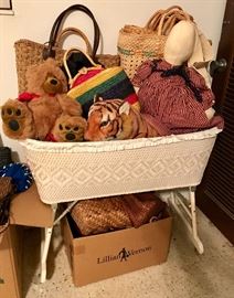 wicker bassinet and tons of wicker furniture