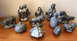 Antique pewter chocolate molds